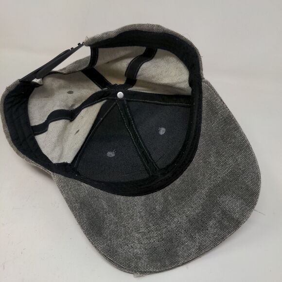 Unbranded Men's Snapback Hat Gray Adjustable Blank Distressed Accents - Picture 7 of 7